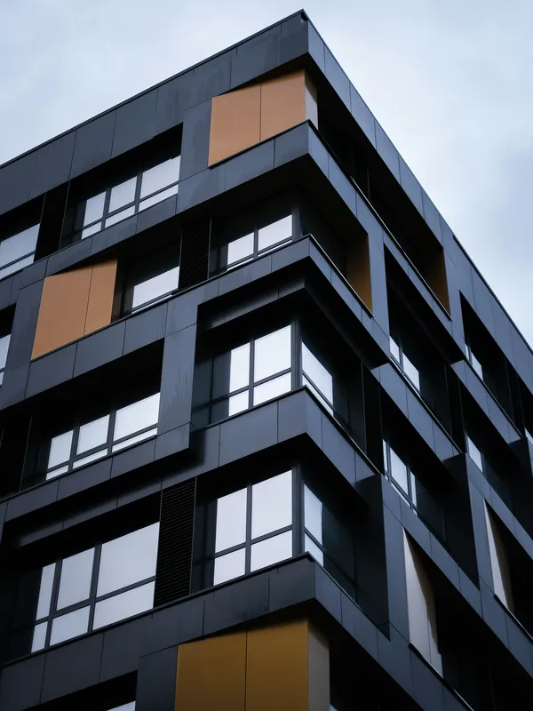Modern dark building facade